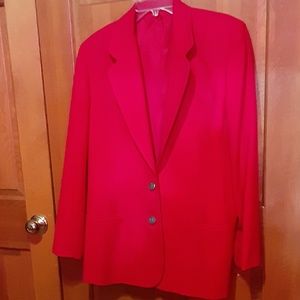 Red Wool Lined Blazer